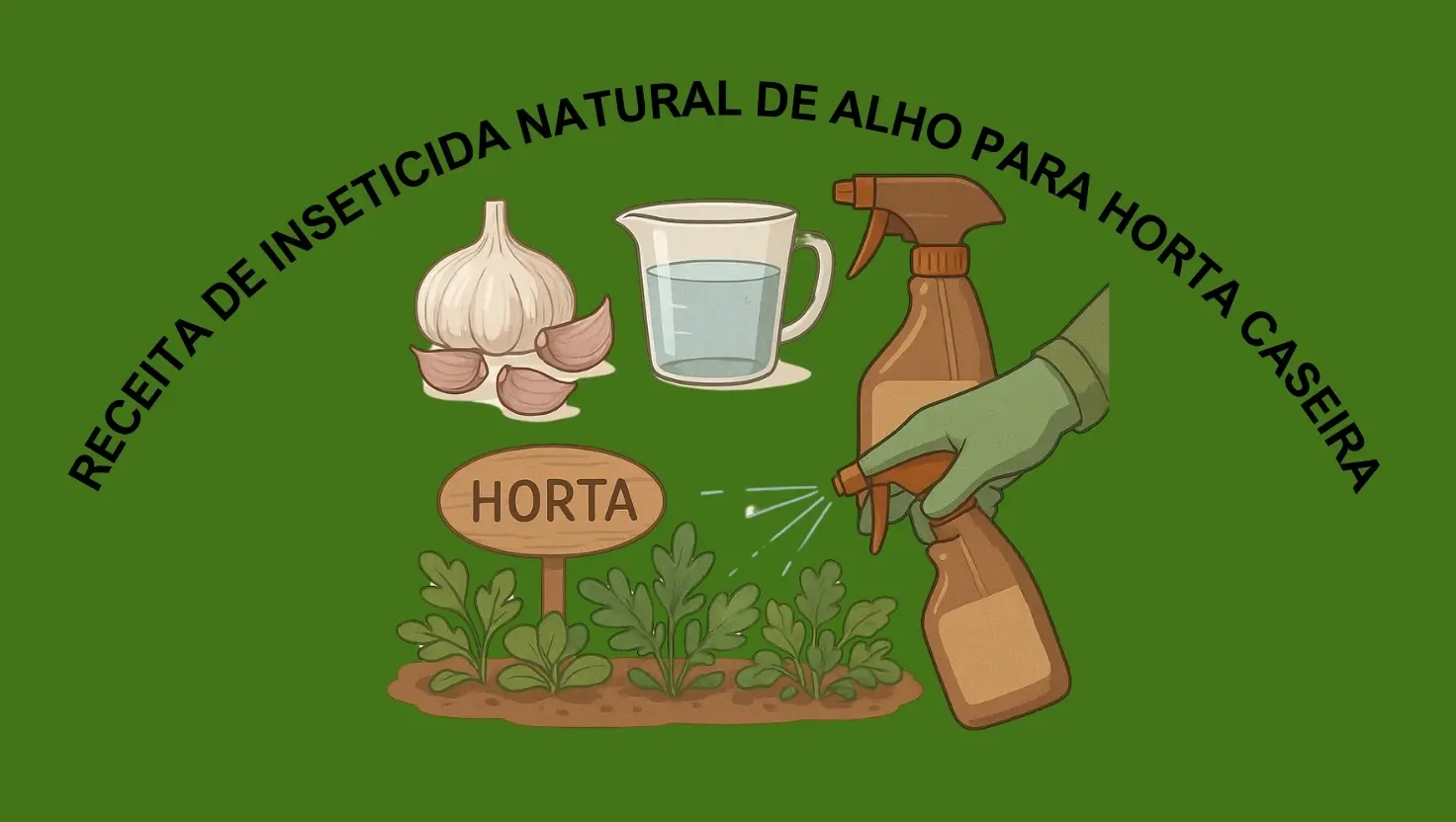Inseticida natural de alho para horta caseira
